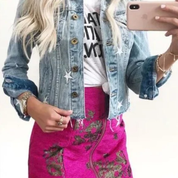 Free People Movin On Fuchsia Embroidered High Waist Mini Skirt 2 - Picture 5 of 5